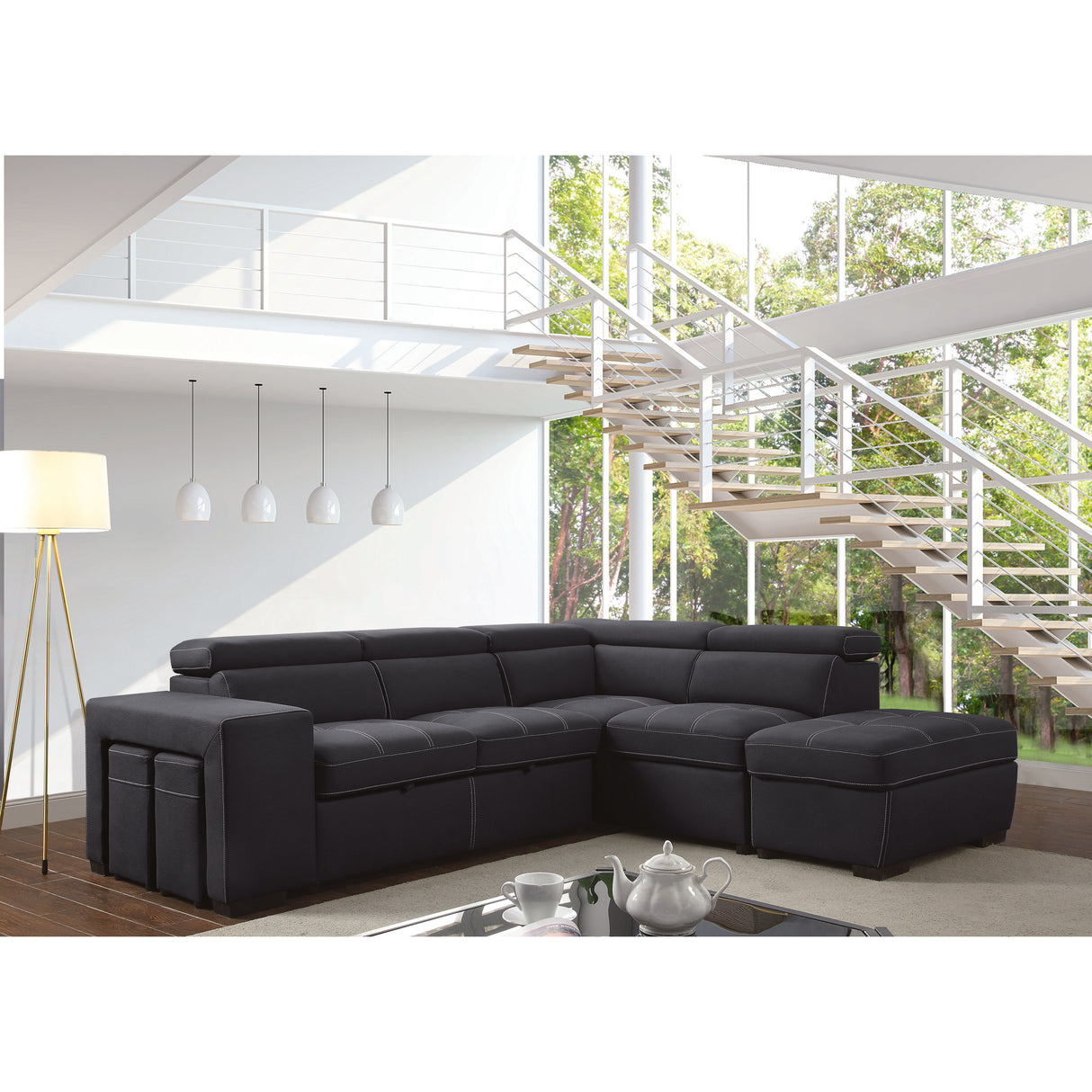 Furniture of America Athene Fabric Sectional CM6603-SECT IMAGE 1