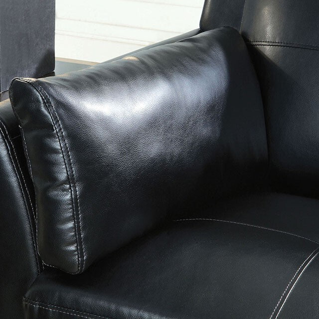 Furniture of America Pierre Stationary Leather Look Sofa CM6717BK-SF-PK IMAGE 3