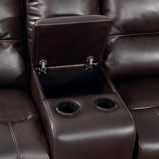 Furniture of America Glasgow Reclining Leather Sectional CM6822BR-TSP-SECT IMAGE 2