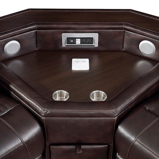 Furniture of America Glasgow Reclining Leather Sectional CM6822BR-TSP-SECT IMAGE 3