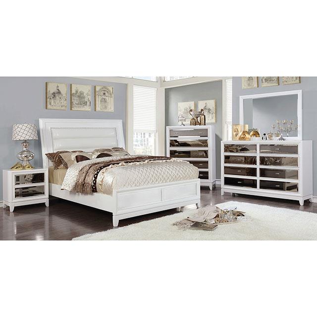 Furniture of America Golva CM7295WH-EK-BED E.King Bed IMAGE 1