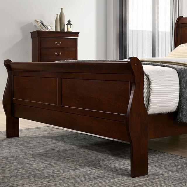 Furniture of America Louis Philippe Queen Sleigh Bed CM7966CH-Q-BED IMAGE 3