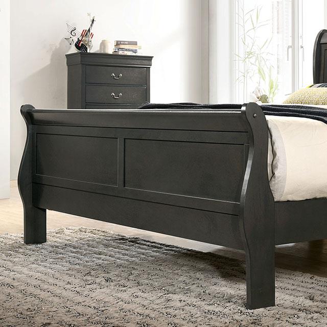 Furniture of America Louis Philippe California King Sleigh Bed CM7966GY-CK-BED IMAGE 3