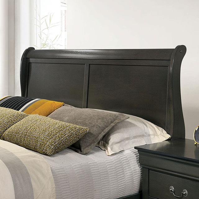 Furniture of America Louis Philippe California King Sleigh Bed CM7966GY-CK-BED IMAGE 4