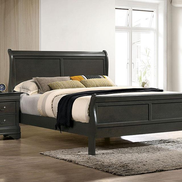 Furniture of America Louis Philippe Full Sleigh Bed CM7966GY-F-BED IMAGE 1