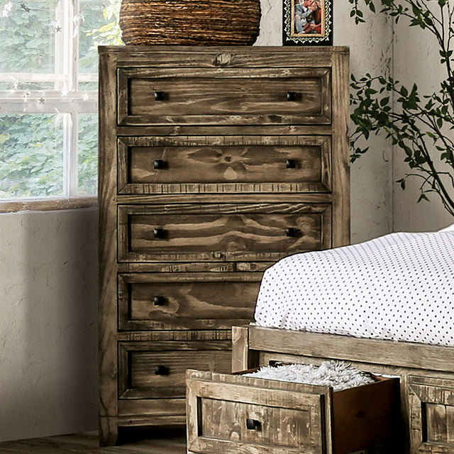 Furniture of America Oakridge 5-Drawer Chest EM7074BR-C IMAGE 1
