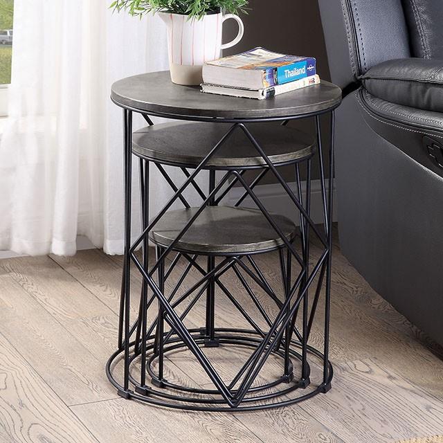 Furniture of America Madyson FOA-AC340WN-3A 3 Pc. Nesting Table IMAGE 1