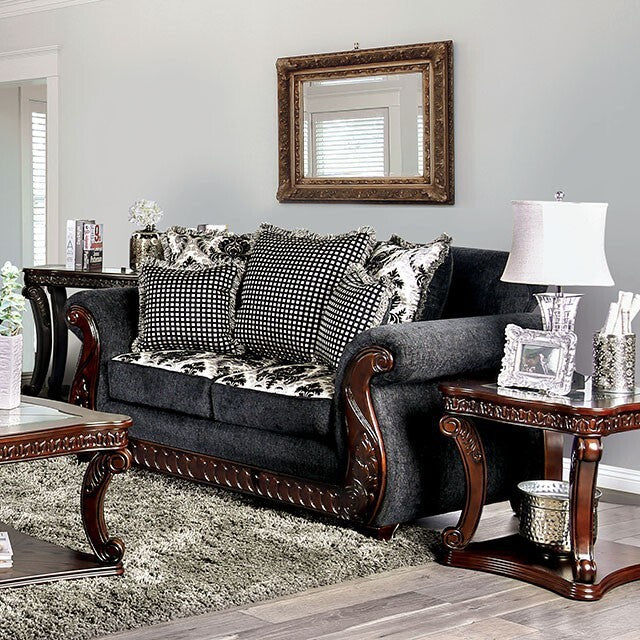 Furniture of America Whitland Stationary Fabric Loveseat SM6218-LV IMAGE 1