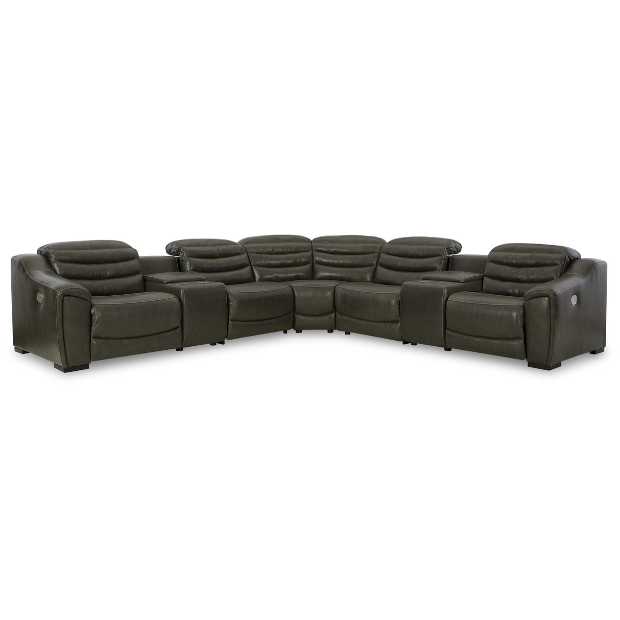 Signature Design by Ashley Center Line U63404S7 7 pc Power Reclining Sectional IMAGE 1