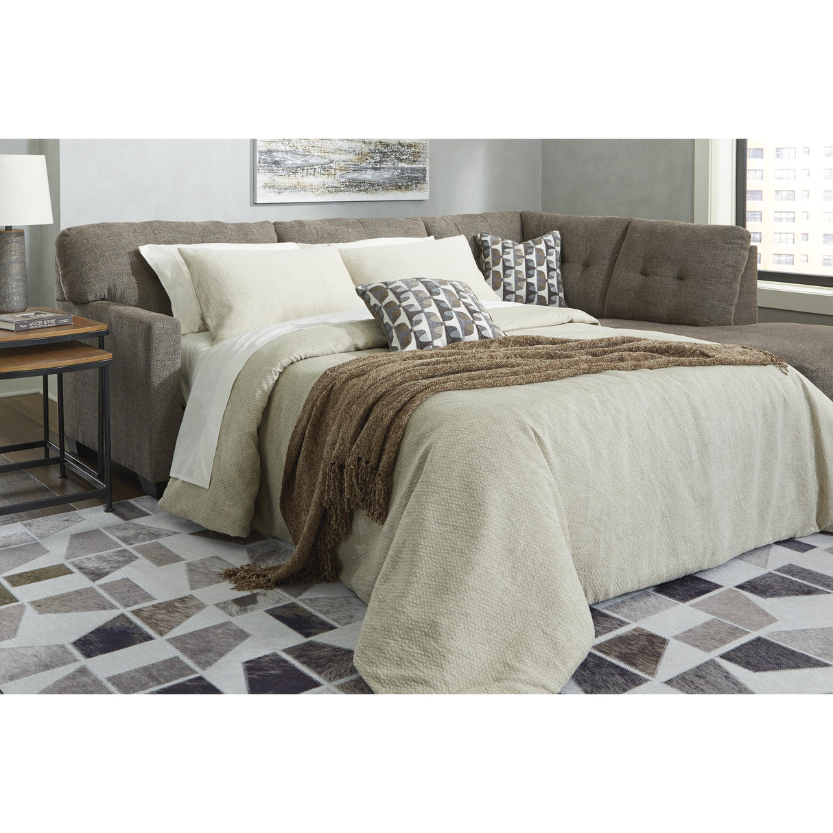 Signature Design by Ashley Mahoney 31005S4 2 pc Sleeper Sectional with Chaise IMAGE 4