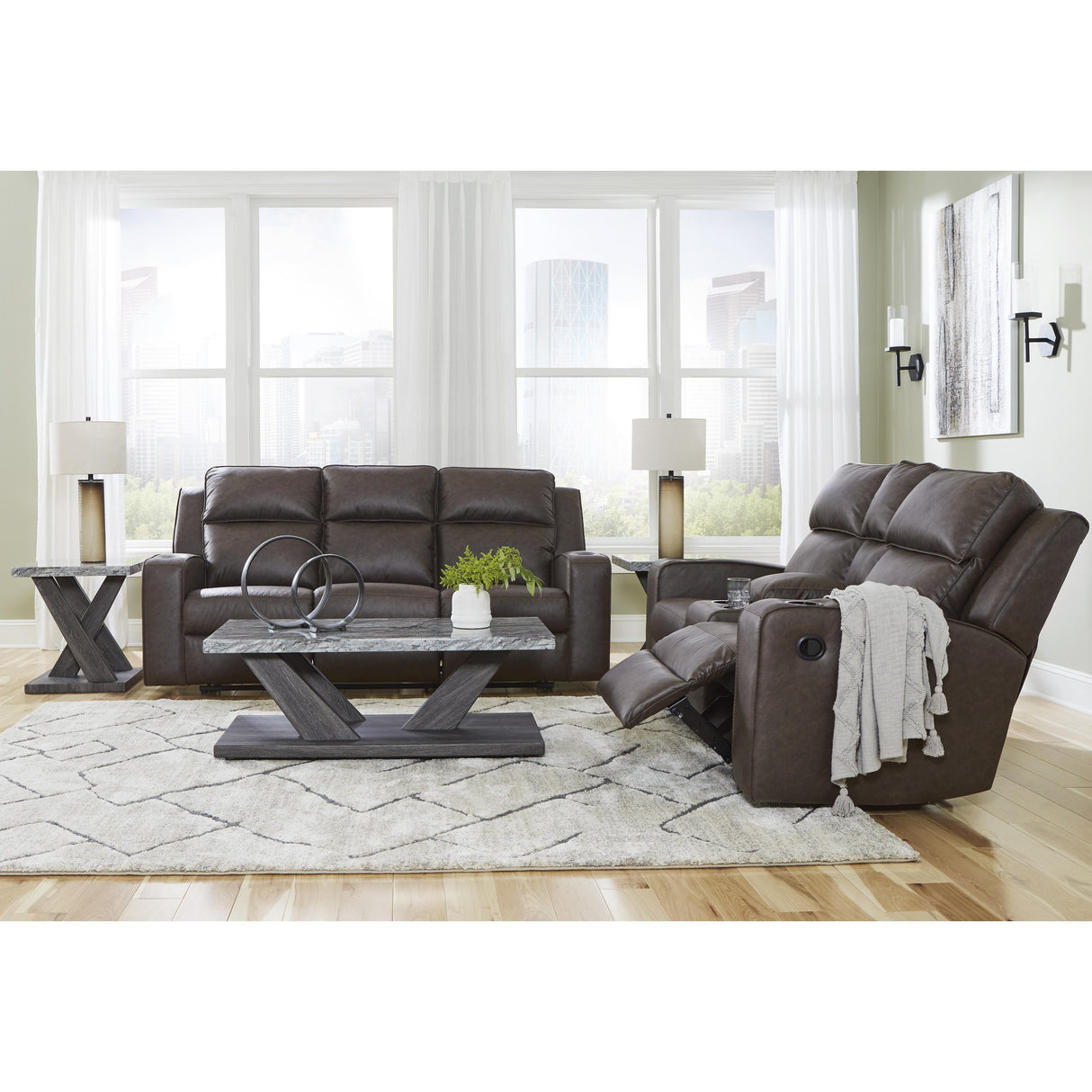 Signature Design by Ashley Lavenhorne 6330689 Reclining Sofa with Drop Down Table IMAGE 15