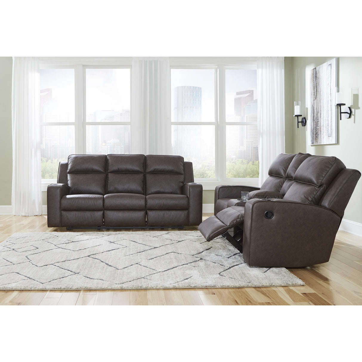 Signature Design by Ashley Lavenhorne 6330694 Double Reclining Loveseat with Console IMAGE 8