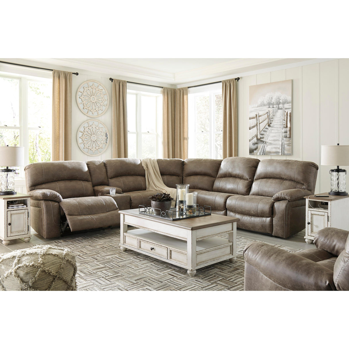 Signature Design by Ashley Realyn T523T1 Coffee Table and 2 Chairside End Tables IMAGE 4