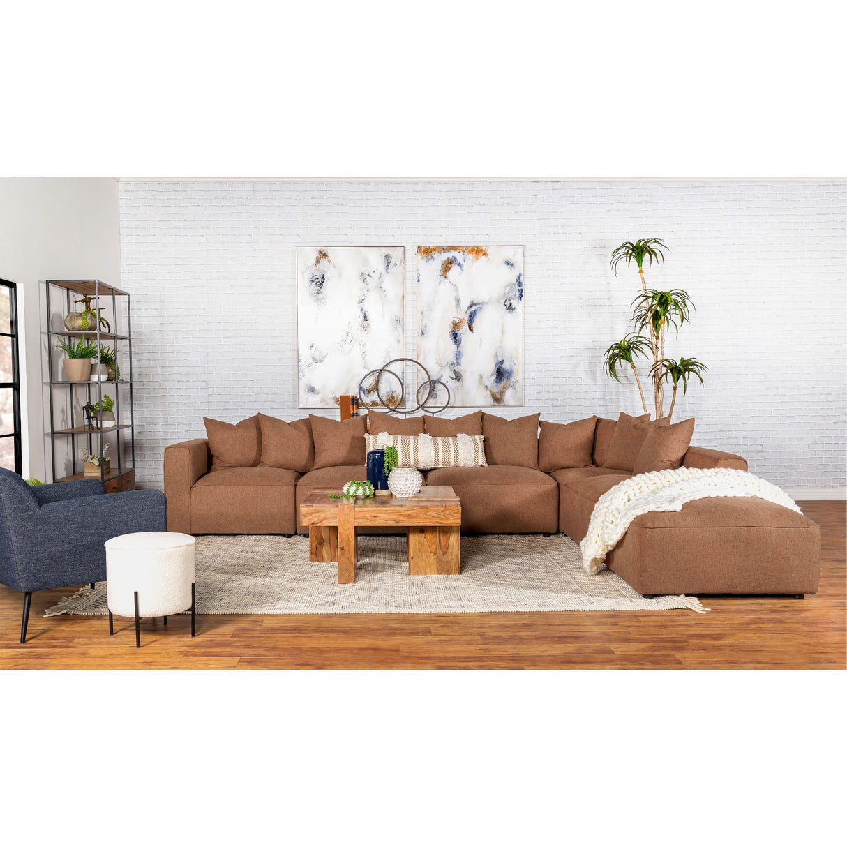 Coaster Furniture Jennifer 551593 Square Upholstered Ottoman - Terracotta IMAGE 8