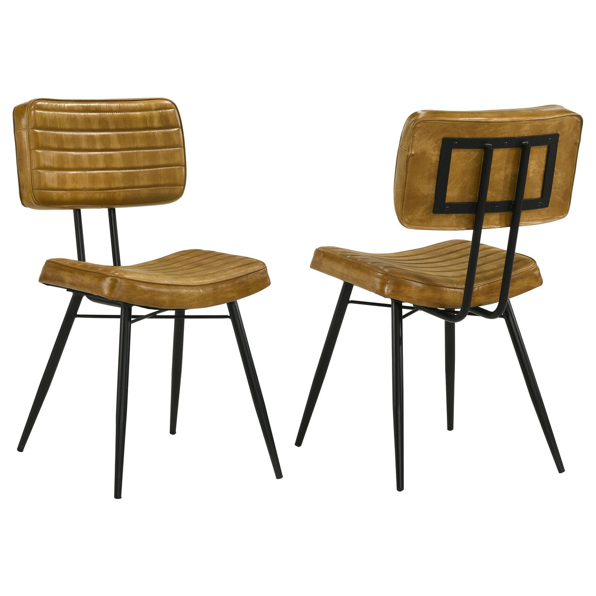 Coaster Furniture Misty 110642 Leather Upholstered Dining Side Chair - Camel IMAGE 1