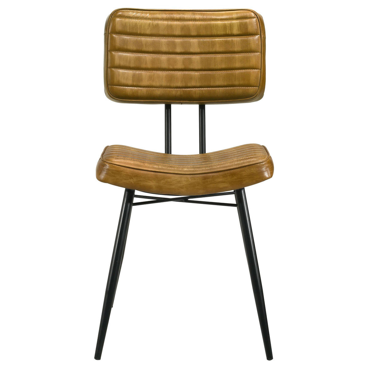 Coaster Furniture Misty 110642 Leather Upholstered Dining Side Chair - Camel IMAGE 3