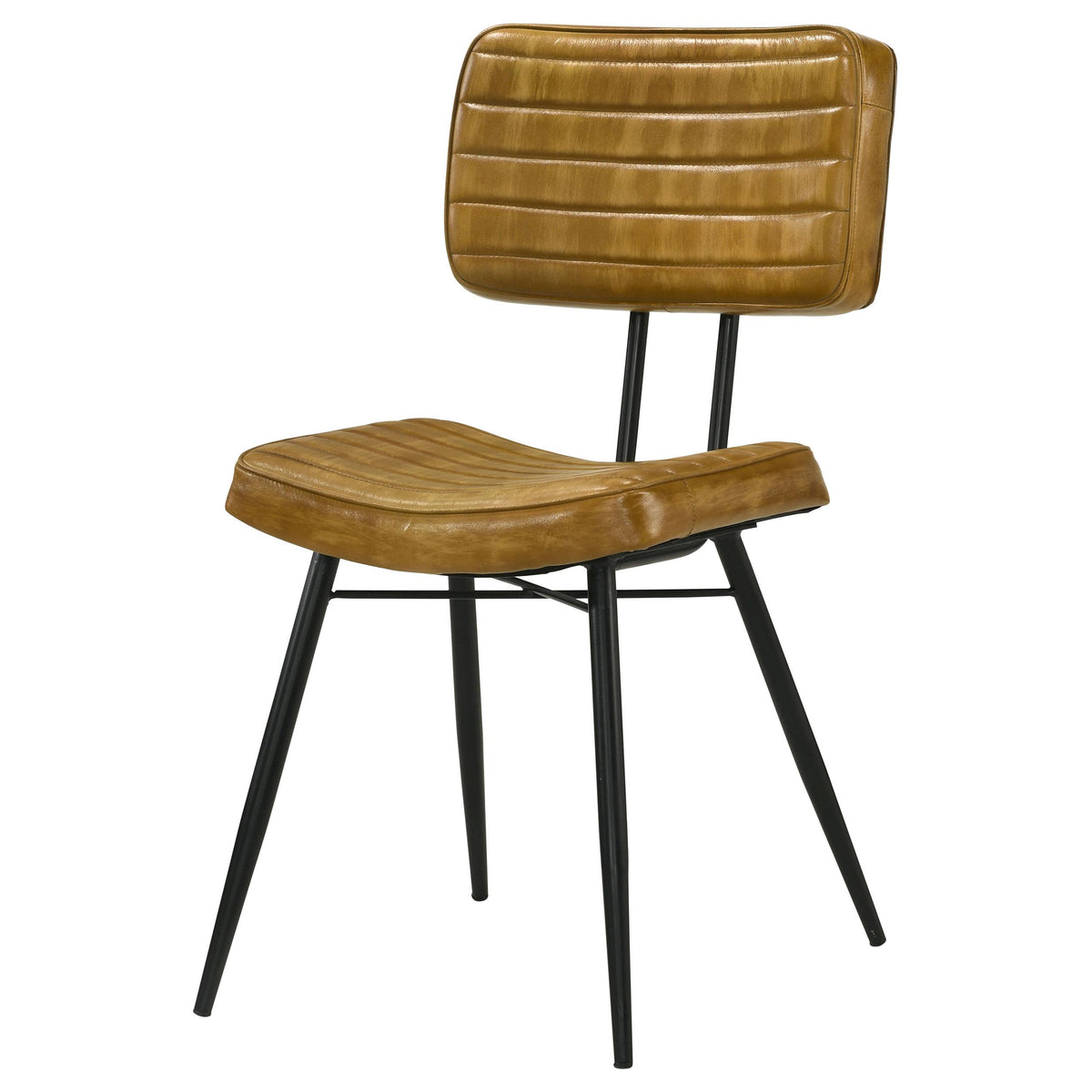 Coaster Furniture Misty 110642 Leather Upholstered Dining Side Chair - Camel IMAGE 4