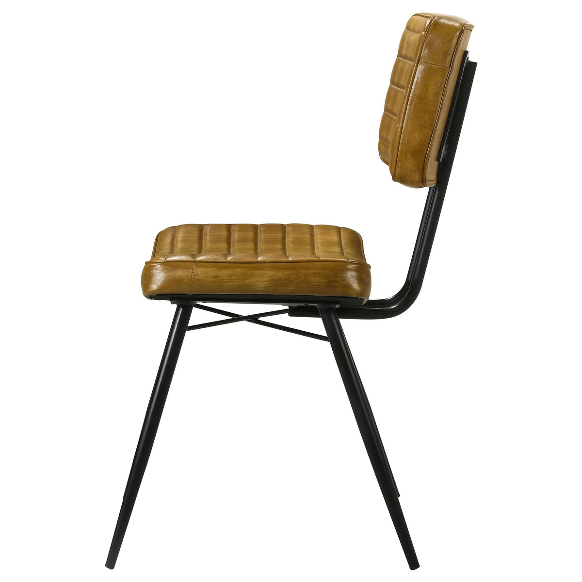 Coaster Furniture Misty 110642 Leather Upholstered Dining Side Chair - Camel IMAGE 5