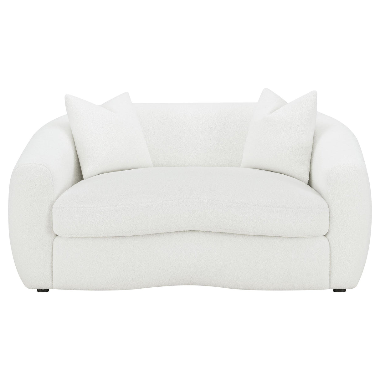 Coaster Furniture Isabella 509872 Faux Sheepskin Upholstered Loveseat - Natural IMAGE 2