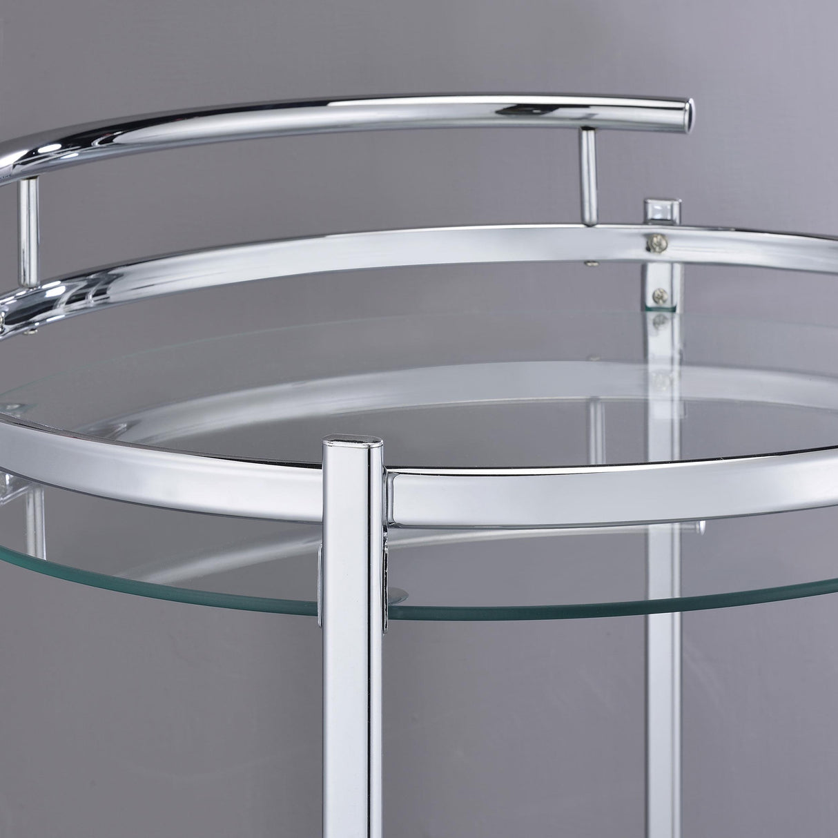 Coaster Furniture Chrissy 181367 Round Glass Shelf Metal Bar Cart - Chrome IMAGE 10