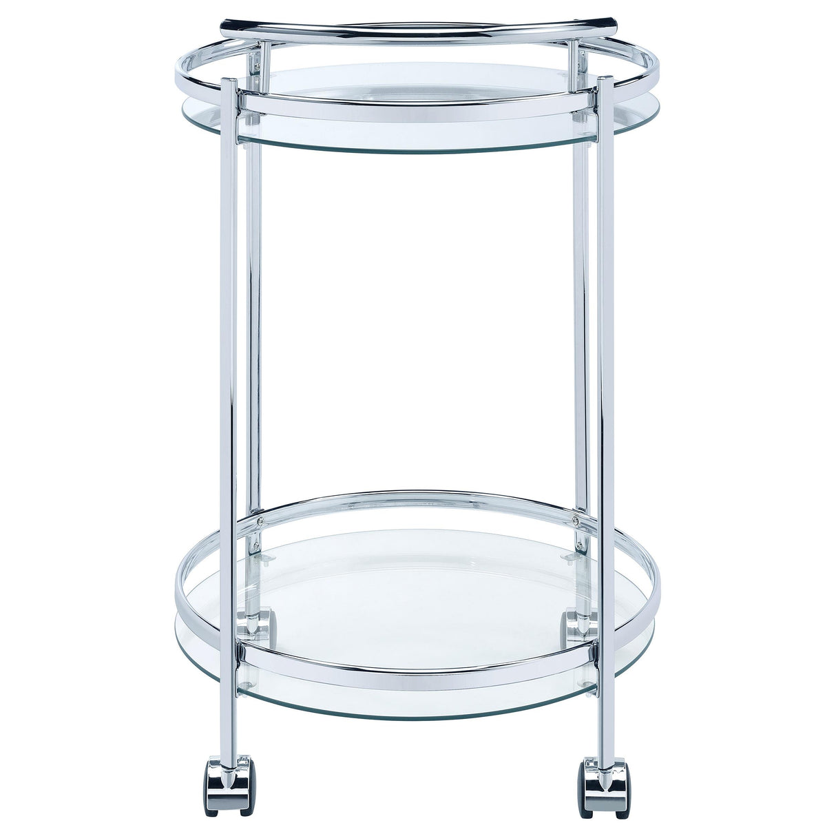 Coaster Furniture Chrissy 181367 Round Glass Shelf Metal Bar Cart - Chrome IMAGE 6