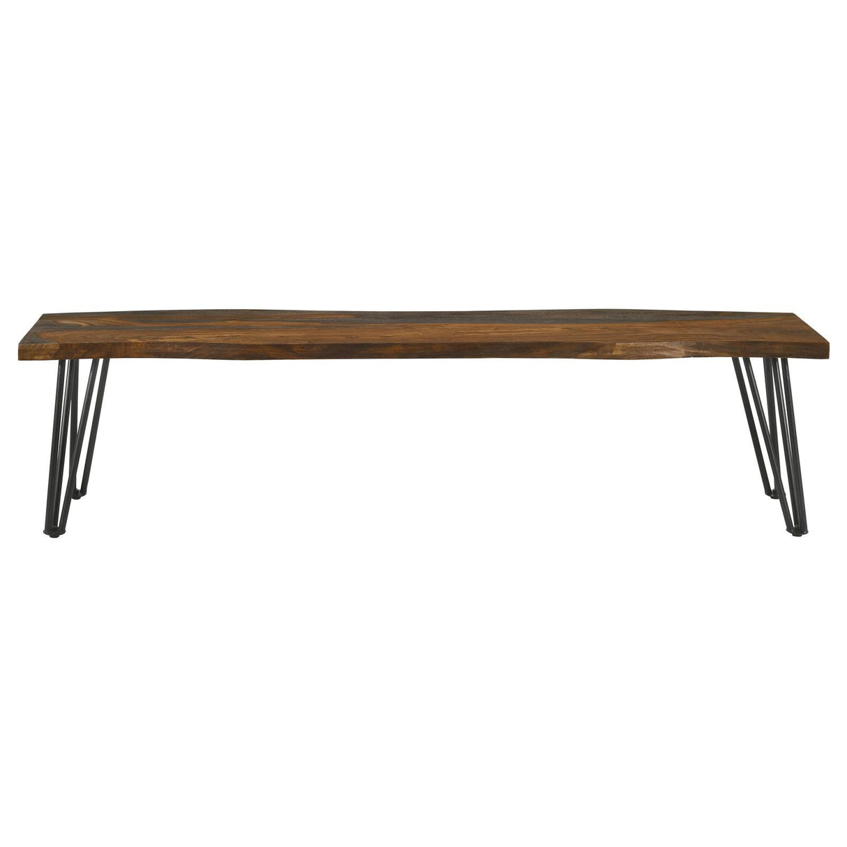 Coaster Furniture Neve 193863 Live Edge Wood Dining Bench Hairpin Legs - Grey Sheesham IMAGE 3