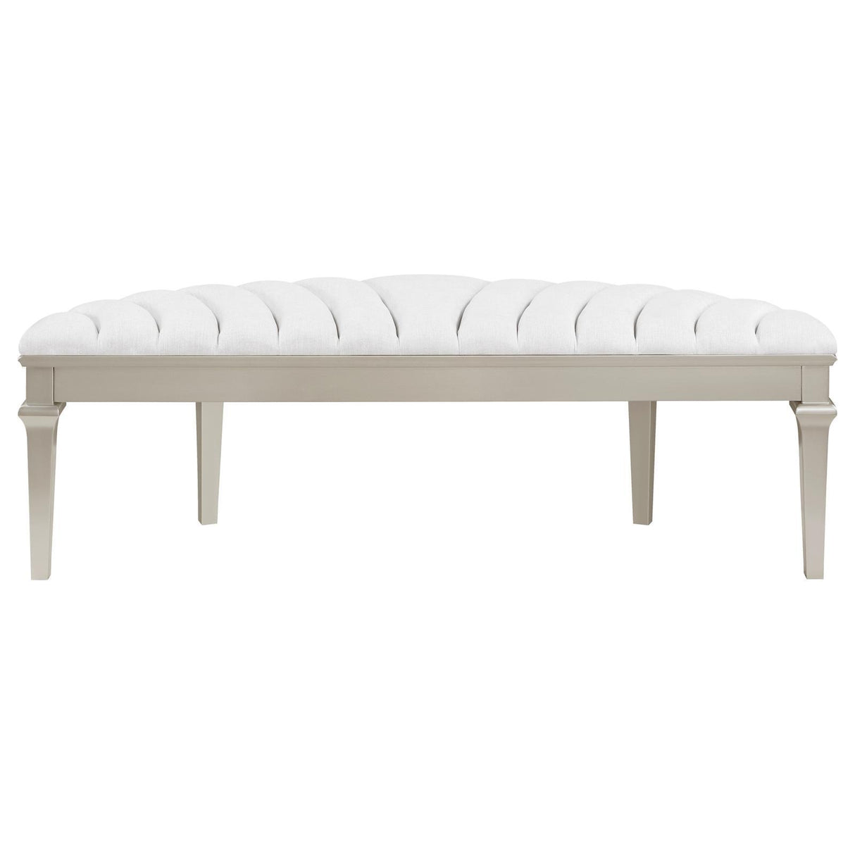 Coaster Furniture Evangeline 223396 Curved Fabric Upholstered Bench - Silver Oak IMAGE 7