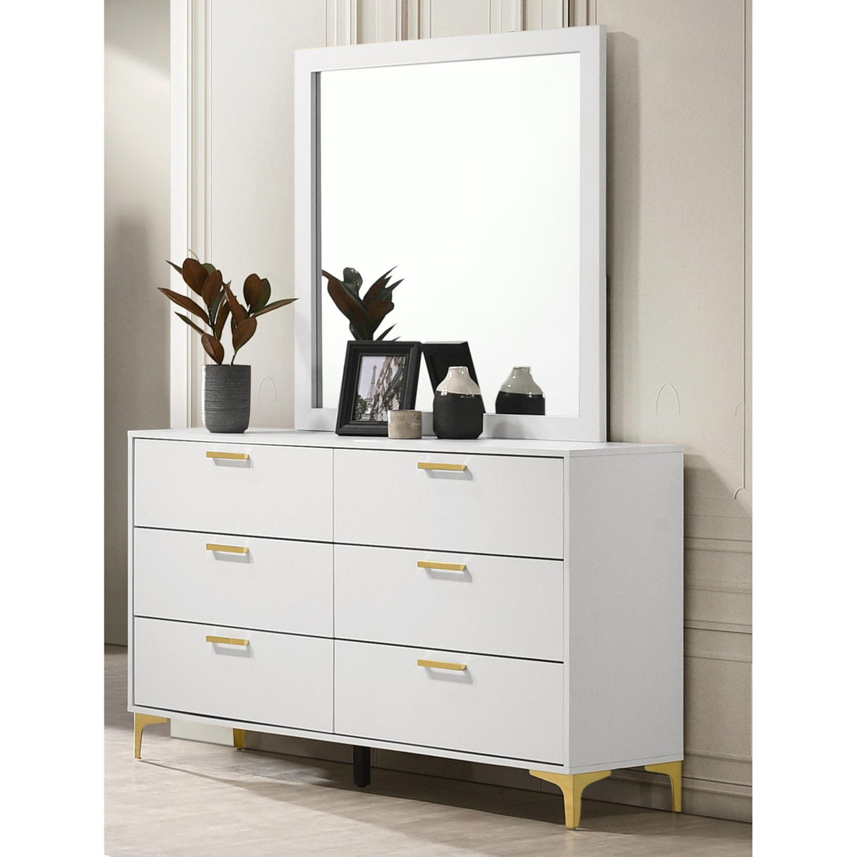 Coaster Furniture Kendall 224404 Dresser Mirror - White IMAGE 5