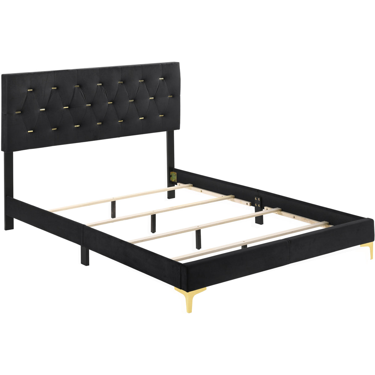 Coaster Furniture Kendall 224451KW Upholstered California King Panel Bed - Black IMAGE 2