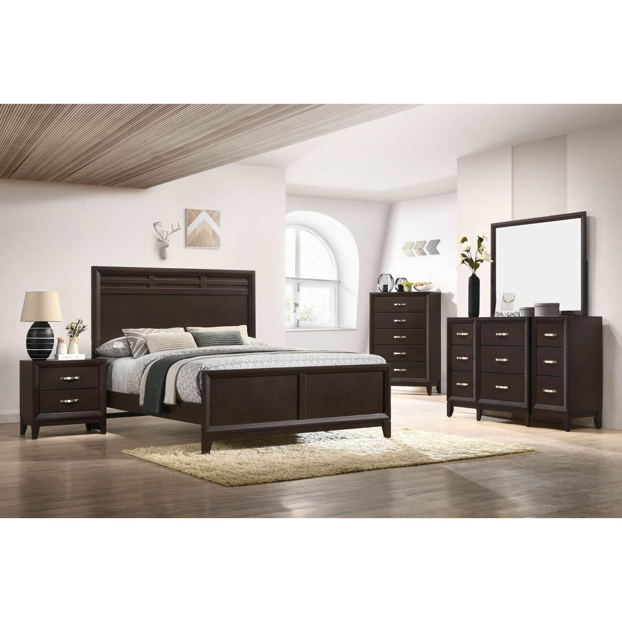 Elements International Beaumont B.1140 Dresser Mirror- Merlot IMAGE 2