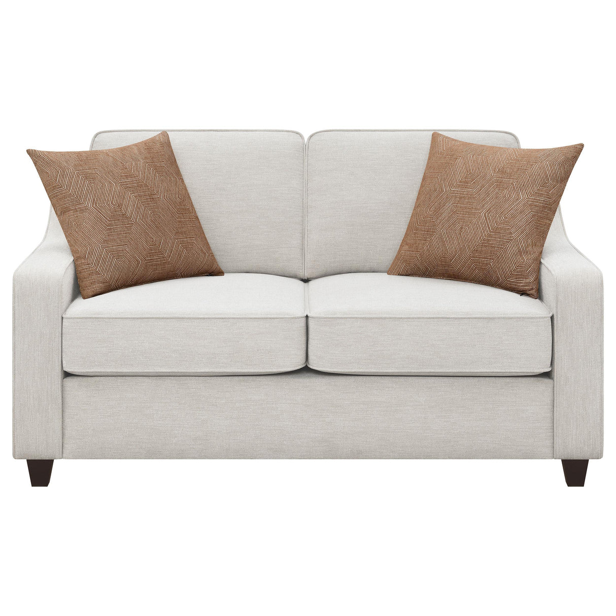 Coaster Furniture Christine 552062 Upholstered Sloped Arm Loveseat - Beige IMAGE 2