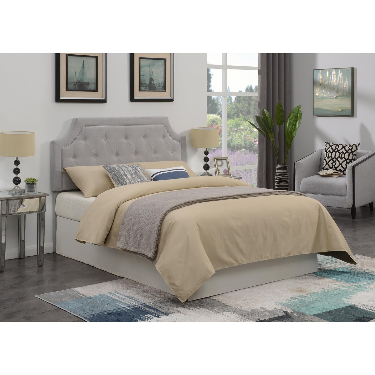 Steve Silver Furniture Alta Queen Headboard Bed Grey Fabric IMAGE 8