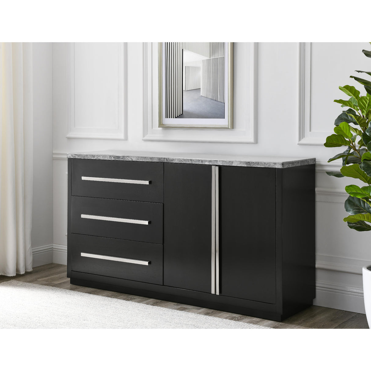 Steve Silver Furniture Camila Gray Marble Top Server IMAGE 3