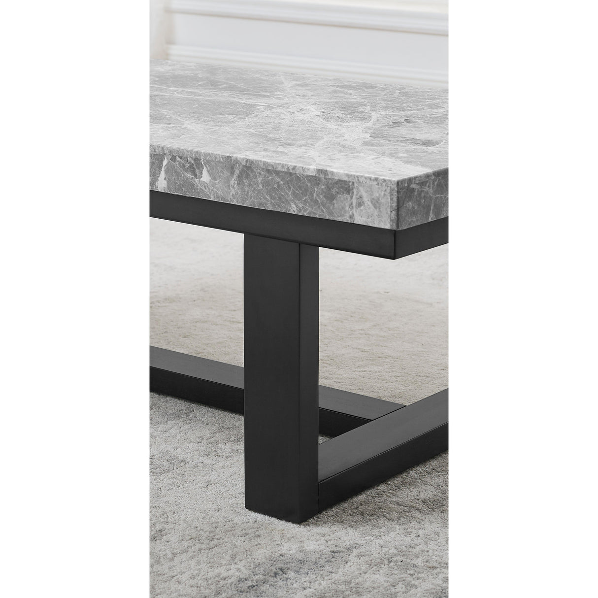 Steve Silver Furniture Lucca Gray Marble Top End Table IMAGE 3
