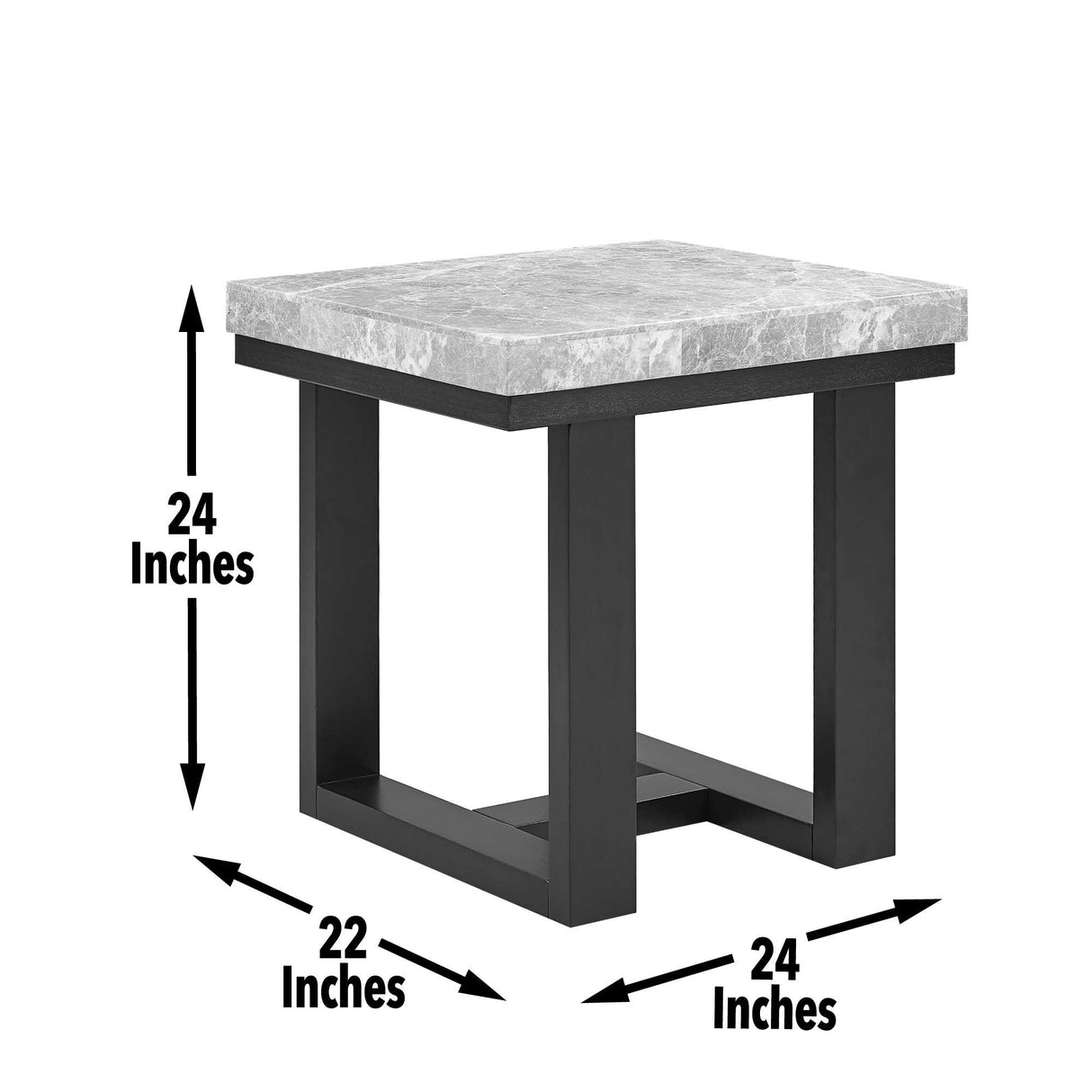 Steve Silver Furniture Lucca Gray Marble Top End Table IMAGE 7