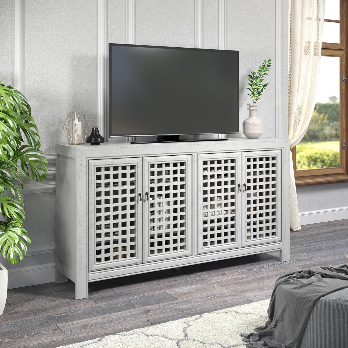 Steve Silver Furniture Rio 4 Door Accent Cabinet Grey IMAGE 9
