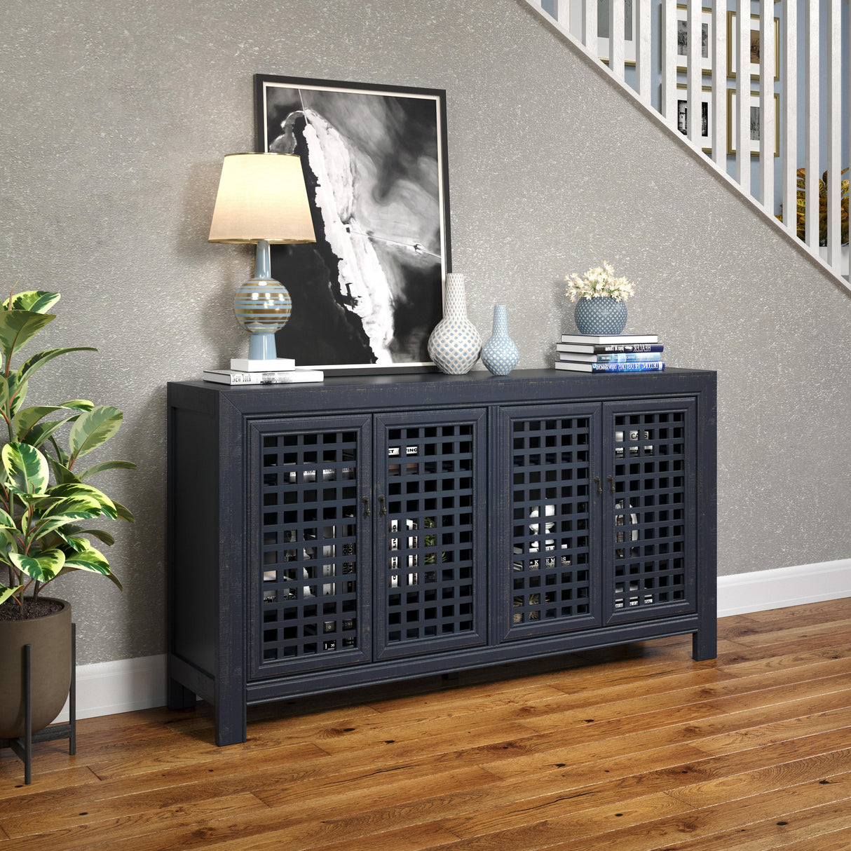 Steve Silver Furniture Rio 4 Door Accent Cabinet Navy IMAGE 7