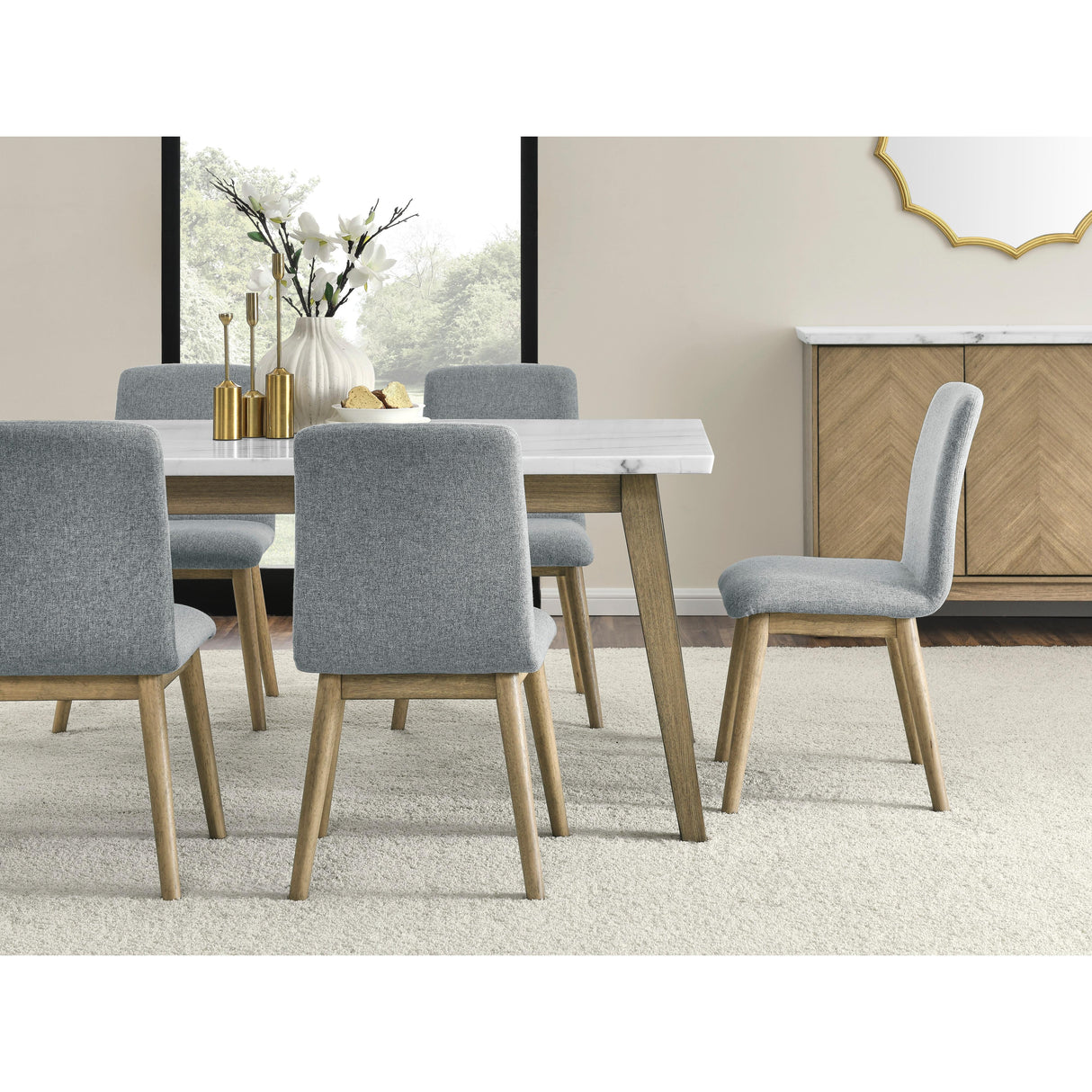 Steve Silver Furniture Vida White Marble Top Dining Table IMAGE 8