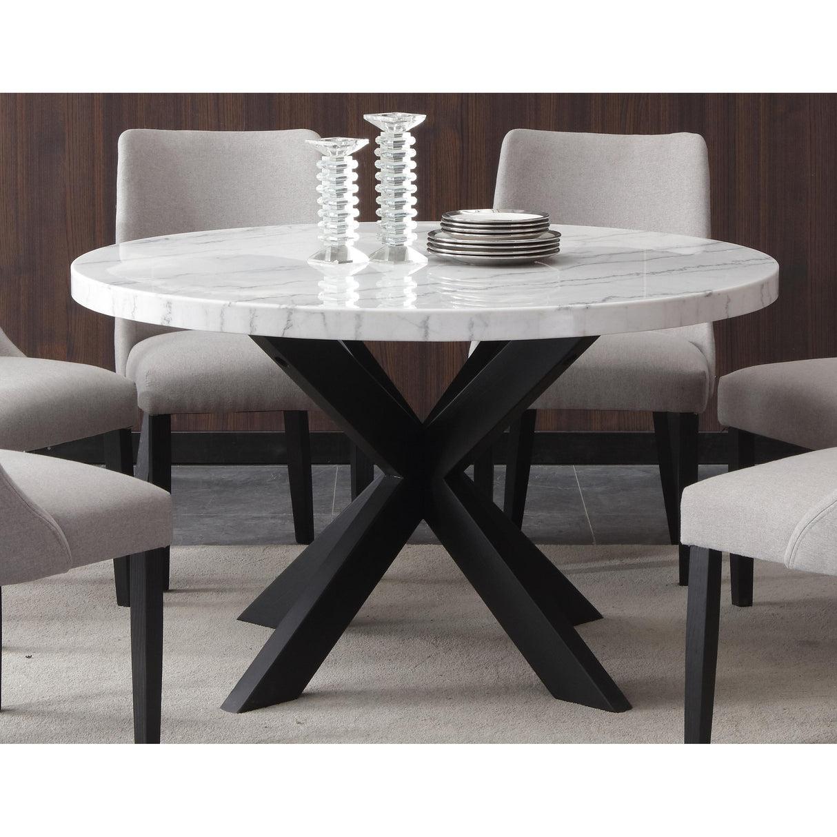 Steve Silver Furniture Xena White Marble Top Round IMAGE 6