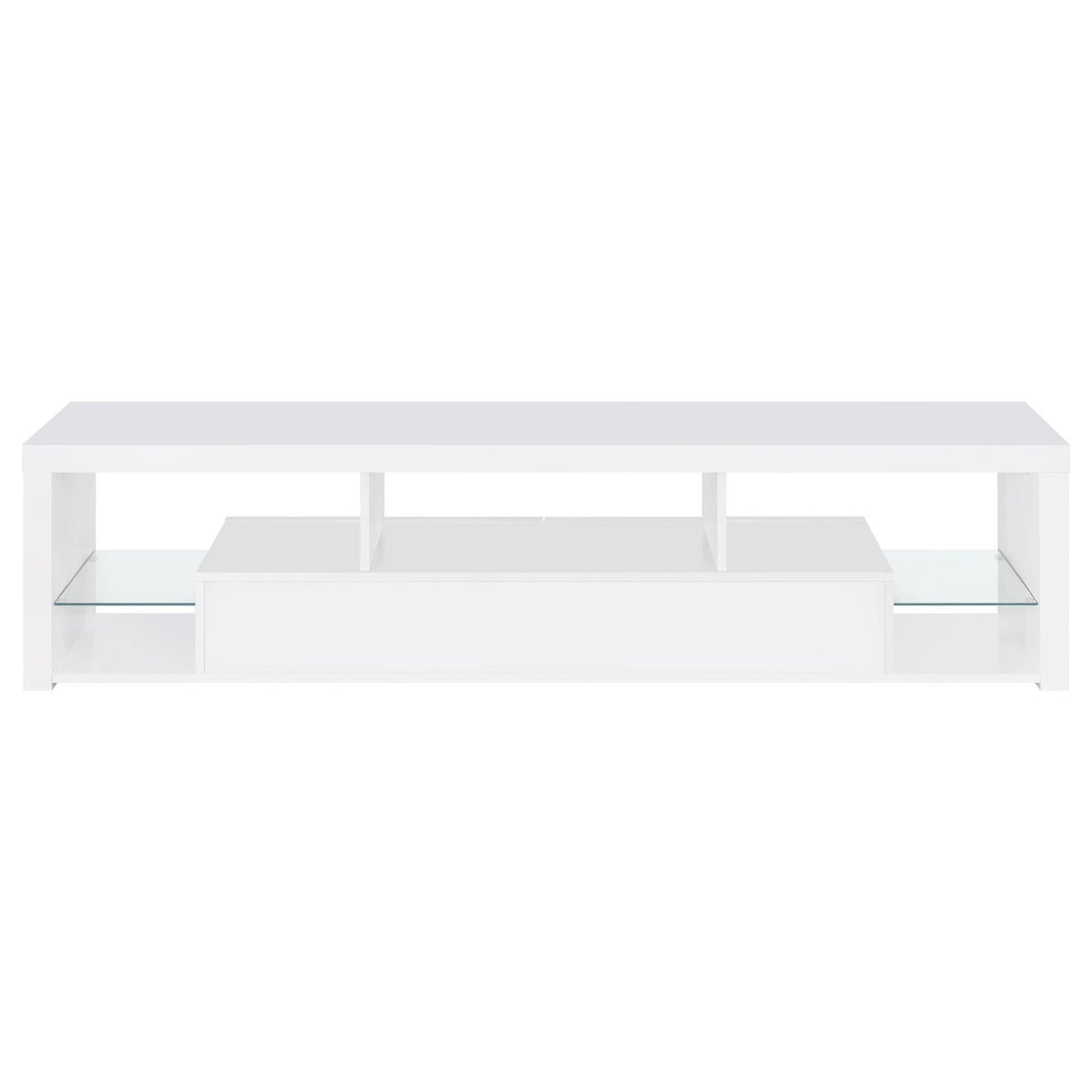 Coaster Furniture Jude 704251 2-Drawer Engineered Wood 71" TV Stand - High Gloss White IMAGE 8