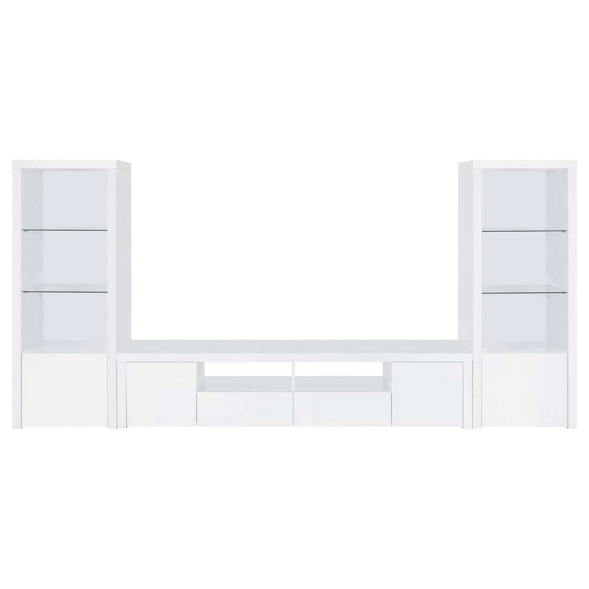 Coaster Furniture Jude 704254 3-shelf Engineered Wood Media Tower - High Gloss White IMAGE 11