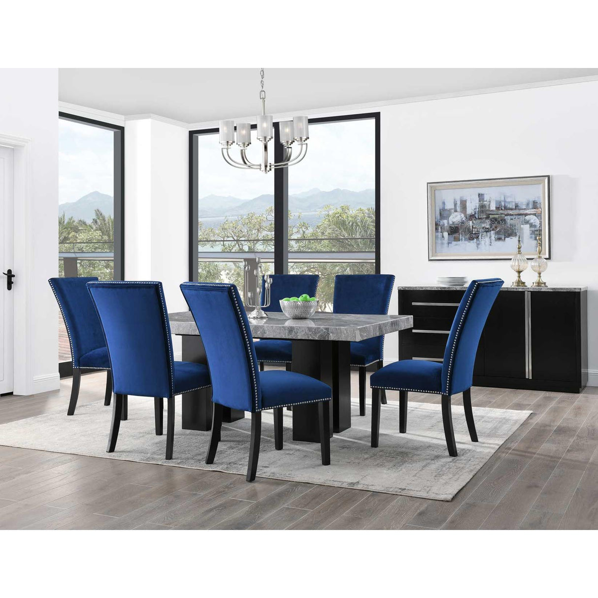 Steve Silver Furniture Camila CM420 Dining Table - Grey/Ebony IMAGE 5