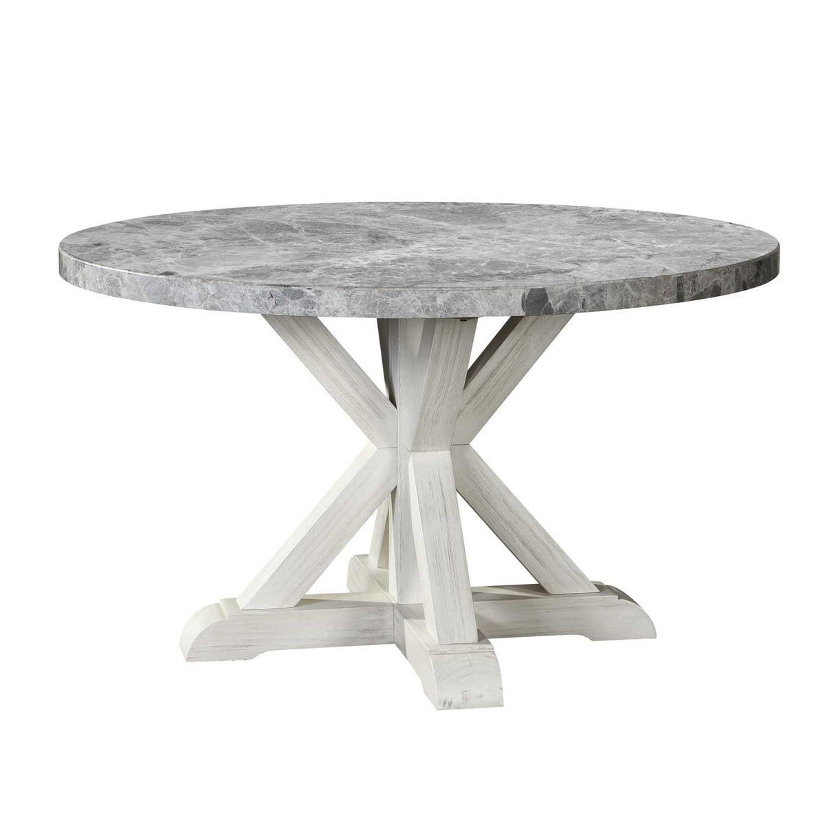 Steve Silver Furniture Canova CV520 52" Round Gray Marble Top Dining Table IMAGE 1