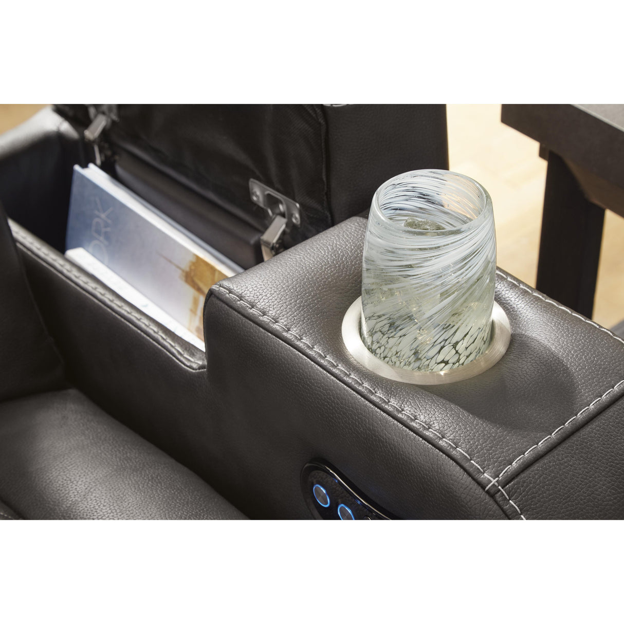 Signature Design by Ashley Fyne-Dyme 3660218 Power Reclining Loveseat with Console and Adjustable Headrest IMAGE 9