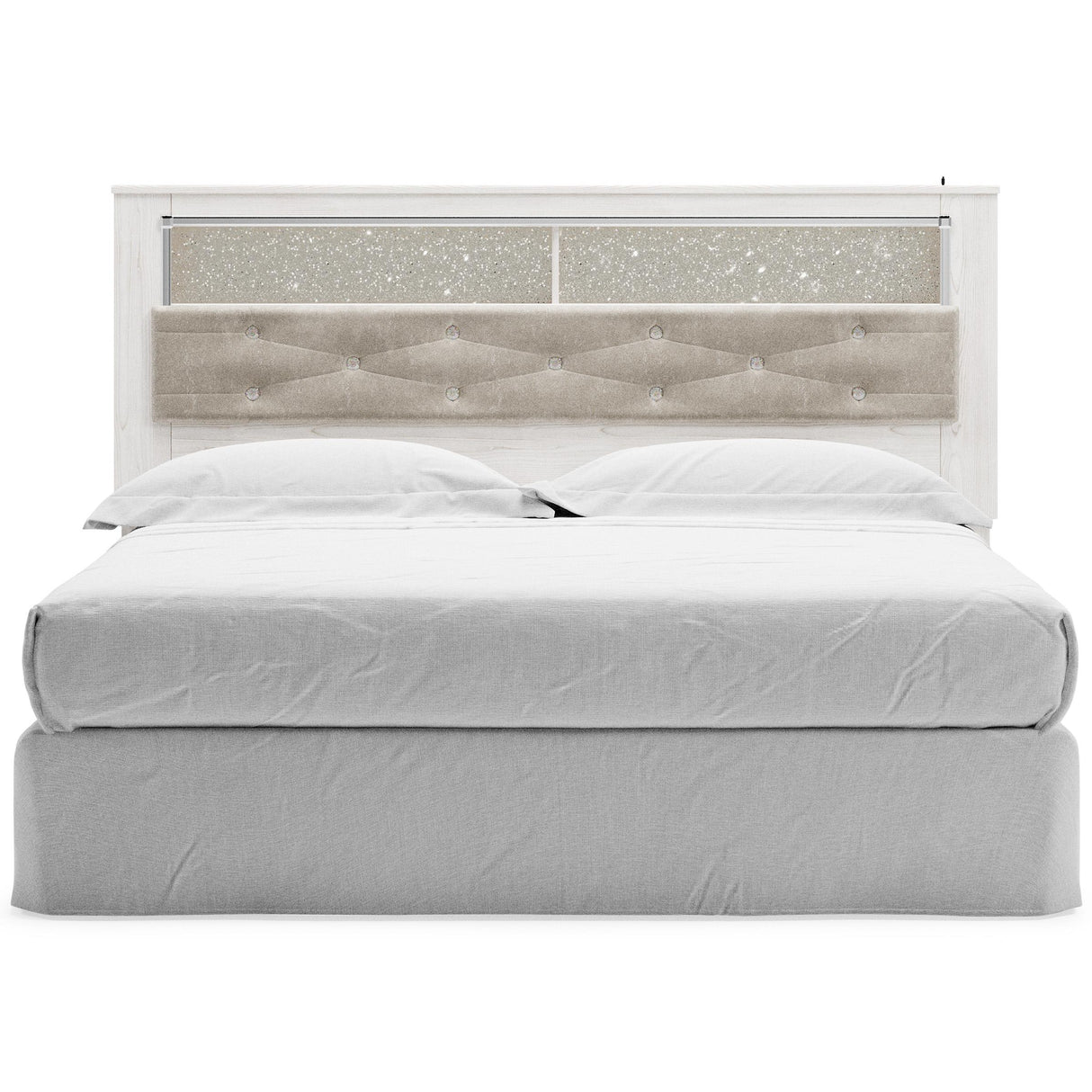 Signature Design by Ashley Altyra B2640-69 King Upholstered Panel Bookcase Headboard IMAGE 3