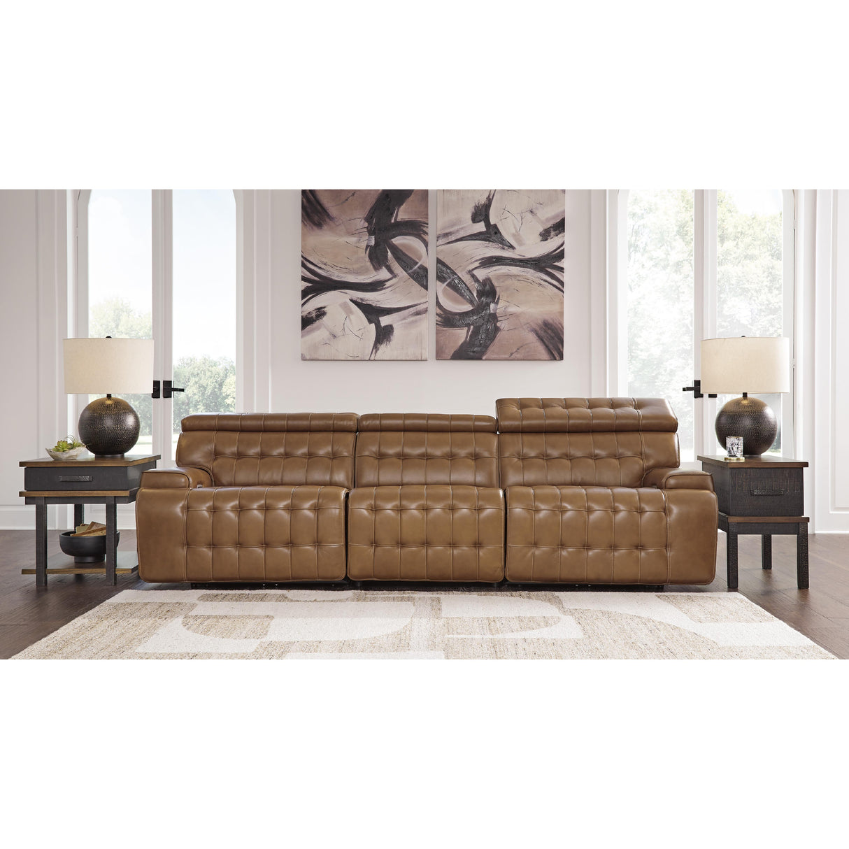 Signature Design by Ashley Temmpton U92708S3 3 pc Power Reclining Sectional Sofa IMAGE 2