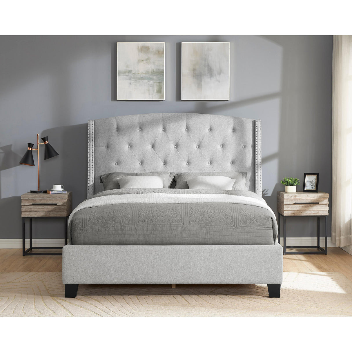 Crown Mark Eva 5111DV-K King Platform Bed - Dove Grey IMAGE 3