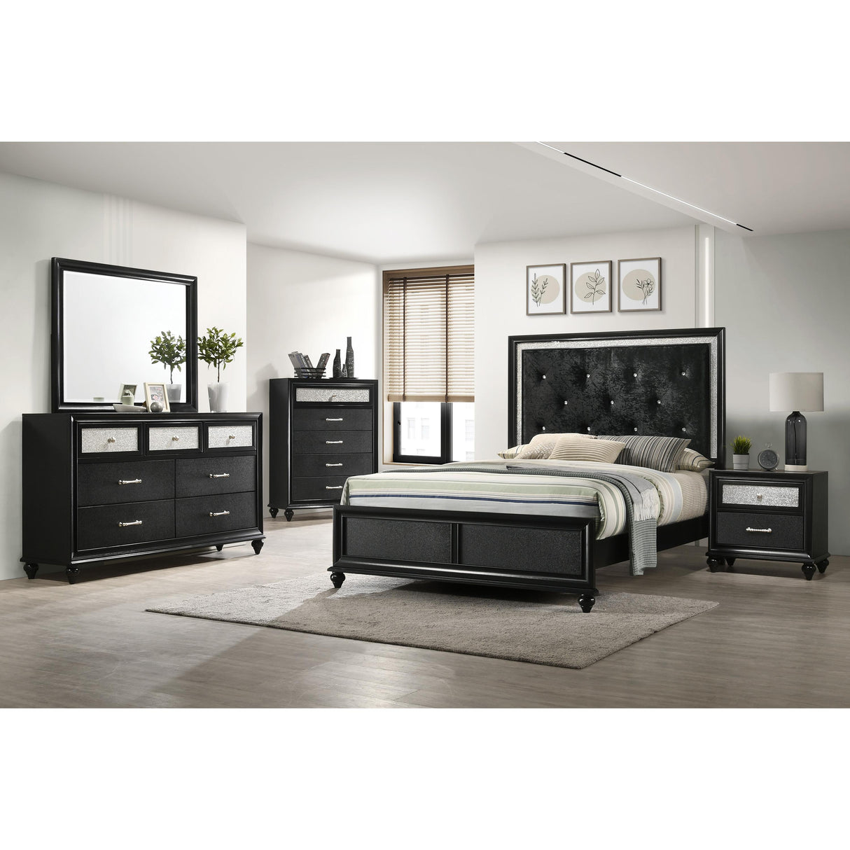 Crown Mark Lila B4398-4 Chest - Black IMAGE 2