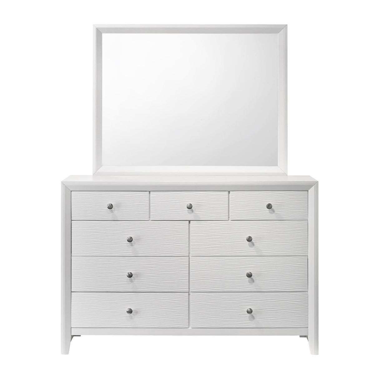 Crown Mark Evan B4710-11 Dresser Mirror - White IMAGE 3