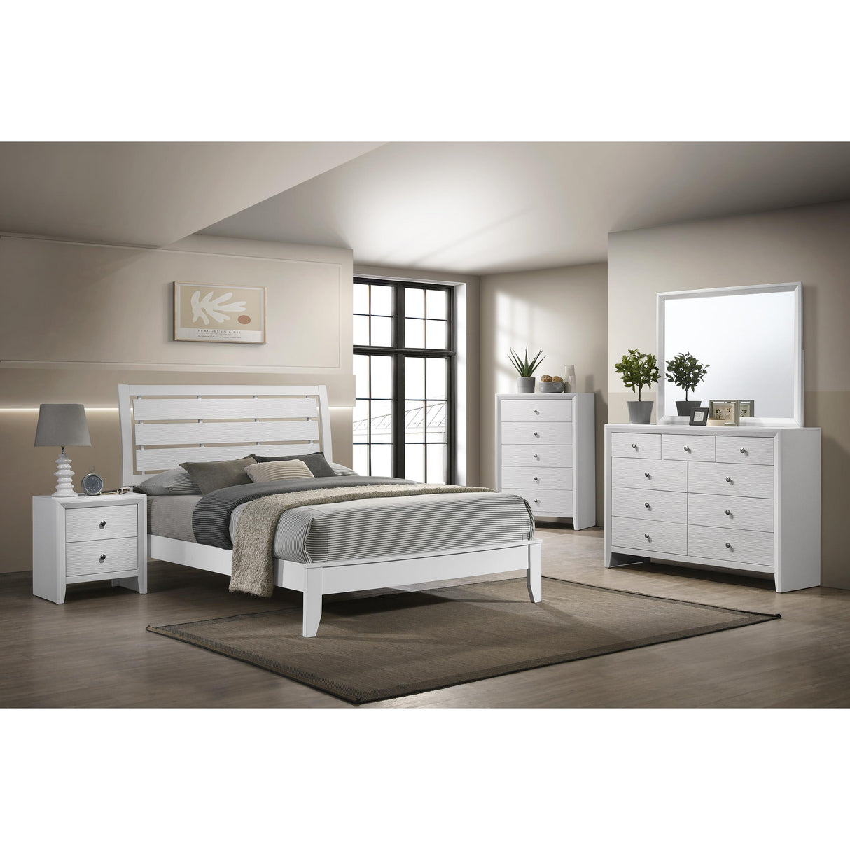 Crown Mark Evan B4710-2 Nightstand - White IMAGE 2